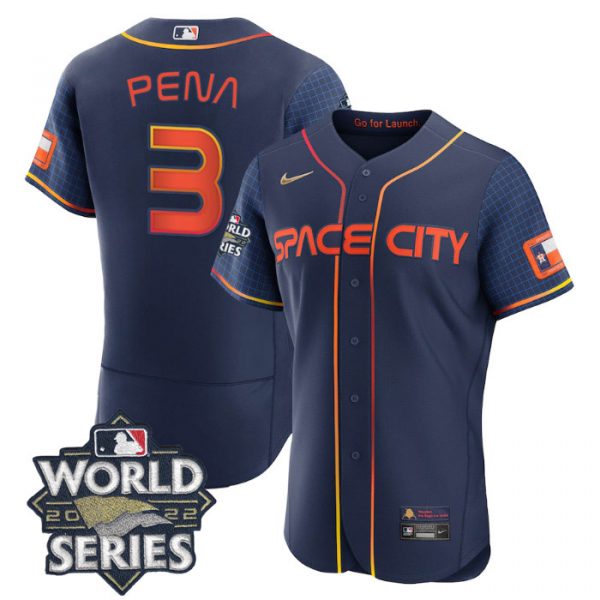 Astros 3 Jeremy Pena Navy Nike 2022 World Series City Connect Flexbase Jersey->houston astros->MLB Jersey